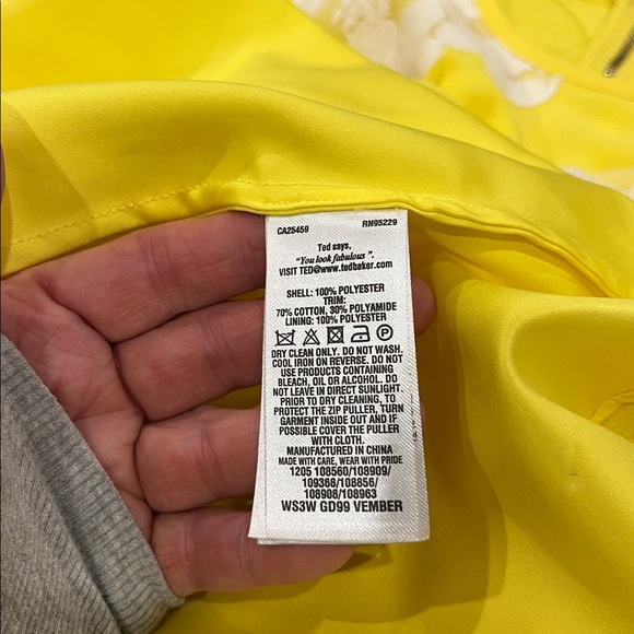 Ted Baker Vember Yellow and White Lace Mini Dress - Picture 12 of 14